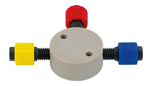 Tee, PEEK, LP bore 1.5 mm, complete