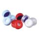 11mm Blue Snap Cap w/Red PTFE/White Silicone W/ Cross Slit, 100pcs