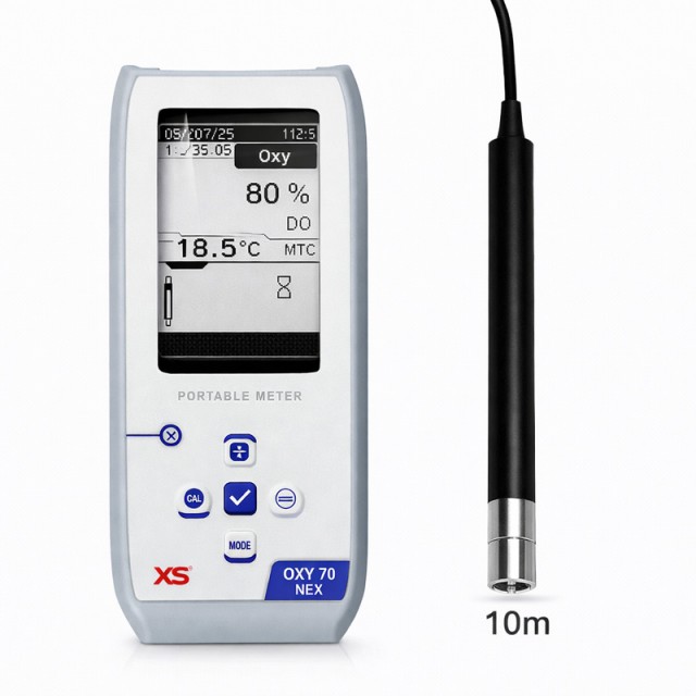Oxy 70 NEX with optical O2 sensor LDO70/10MT, power supply, USB cable, carrying case and accessories