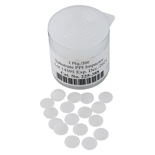Impaction Substrates, 4 required for each sample. Porous Plastic disc, 3/8 inch diameter, pre-oiled, ready to use, disposable, 200 pcs