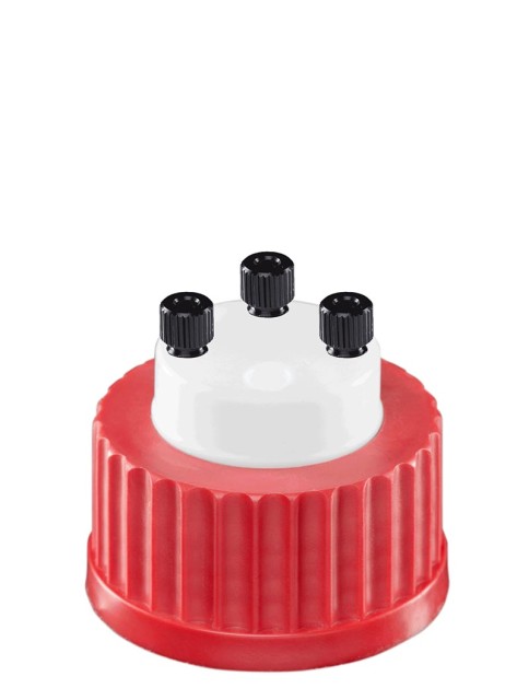 Waste VISION Safety Cap with 4 ports for GL45 bottles