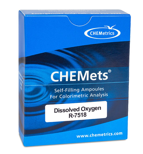 CHEMET Oxygen Refill, Dissolved,  Range: 5 - 180 ppb, 30 pcs