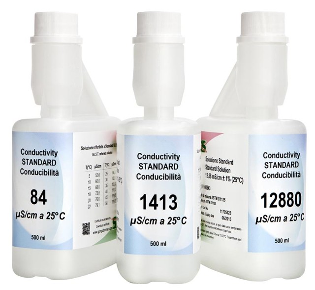 XS Conductivity Standard 1413 µS/cm (25°C), DFM cert., 500ml