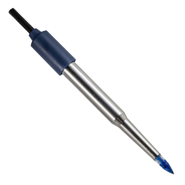 Glass/steel pH/T electrode 2 PORE STEEL T, 2 diaphragms open pore, BNC/Cinch connector (1m cable)