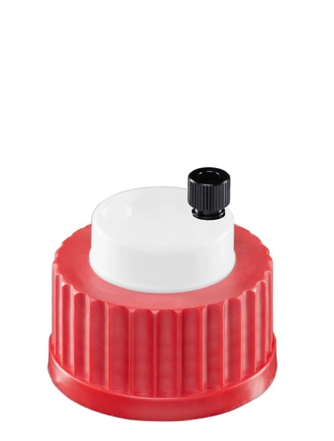 Waste VISION Safety Cap prep (3/16'') with 2 ports for GL45 bottles