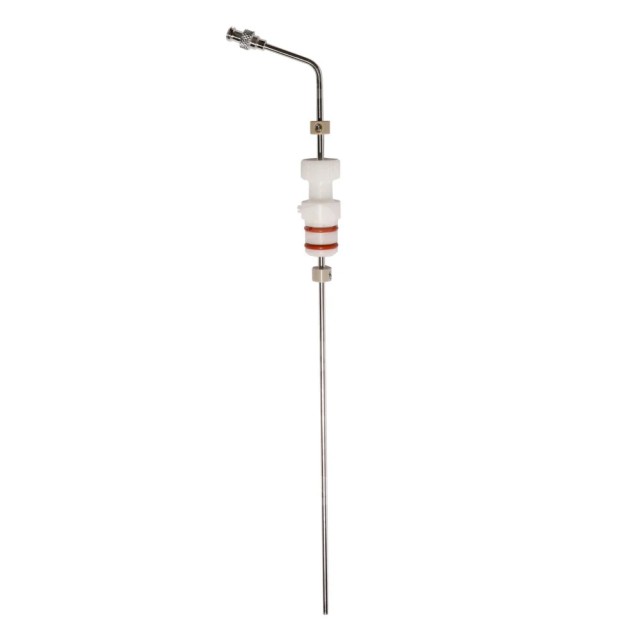 13" (330mm) Bent 316 SS Cannula with SS Luer Lock and 2 Position Stopper at 500mL and 900mL for Sotax