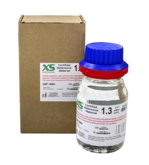 XS Conductivity Standard 1,3 µS/cm (25°C), DFM cert., 280 ml