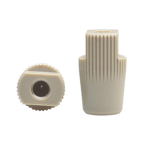 Adapter, PEEK, 10-32 female to 1/4''-28 female