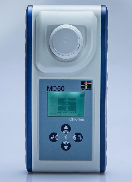 Vodotesný kolorimeter MD 50pre meranie voľného, viazaného chlóru s reagenciami 0,01 - 6,0 mg/l