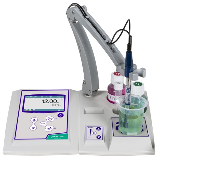 pH 8 Pro DHS stirrer kit excl. pH electrode. incl. cable S7/BNC, temperature probe, buffers and electrode holder