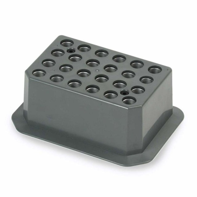 Blok pro 24 kryozkumavek 2,0 ml,102 × 142 × 56 mm, průměr otvoru 12,6 mm, hloubka 36 mm