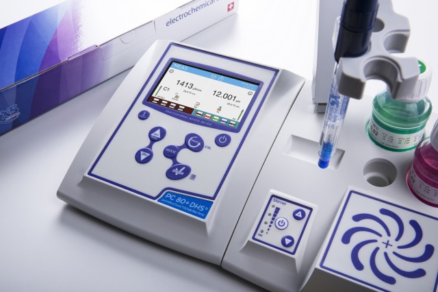 PC 80 Pro DHS kit without pH electrode and conductivity cell,included stirrer, cable S7/BNC, temperature probe, buffers and electrode holder