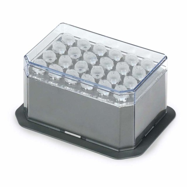 Blok pro 24 zkumavek 2,0 ml, 102 × 142 × 53 mm, průměr otvoru 11,5 mm, hloubka 35,3mm