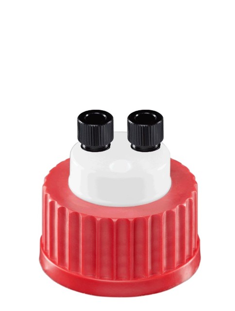Waste VISION Safety Cap prep (1/4'') with 3 ports for GL45 bottles