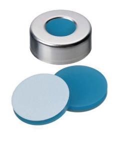 Al caps including PTFE/silicone translucent septa, 100 pcs