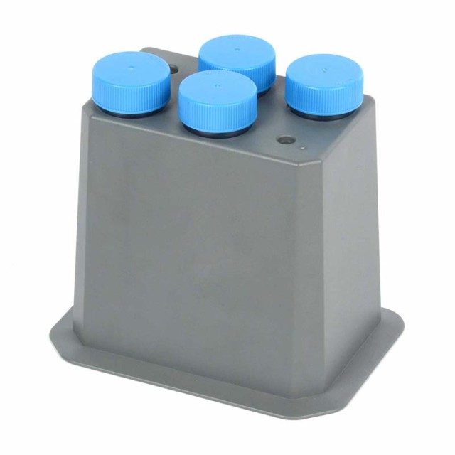 Blok pro 4 kónické zkumavky 50 ml, 102 × 145 × 122 mm, průměr otvoru 30 mm, hloubka 100,9 mm
