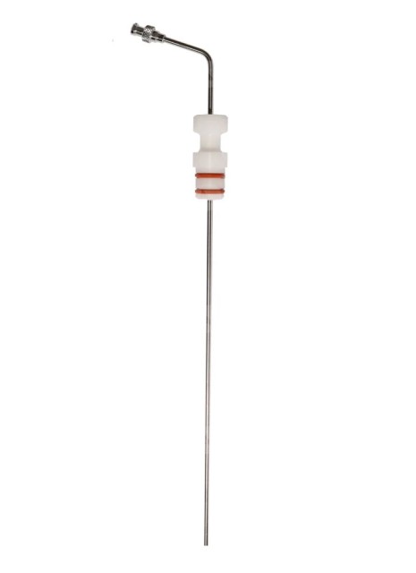 13" (330mm) Bent 316 SS Cannula with SS Luer Lock, Pre-set with stopper at 500mL for Sotax