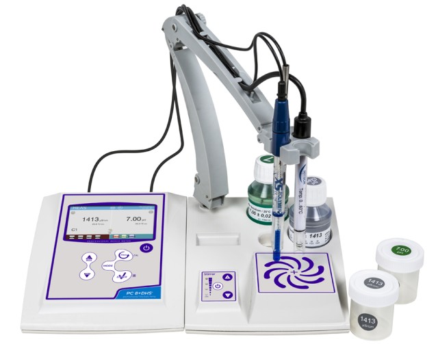 PC 8 Pro DHS complete stirrer kit excl. pH and conductivity electrodes, with cable S7/BNC and buffer/conductivity solution