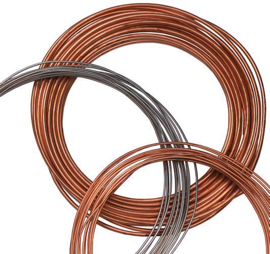 Tubing, copper, 3.18 mm OD x 1.65 mm ID, 15 m