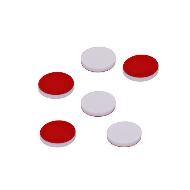 8mm RED PTFE/White Silicone SEPTA ONLY for 8-425 caps, 100 pcs
