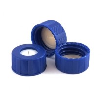Modrá víčka s ULB bonded pre-slit septy PTFE/silikon 100ks