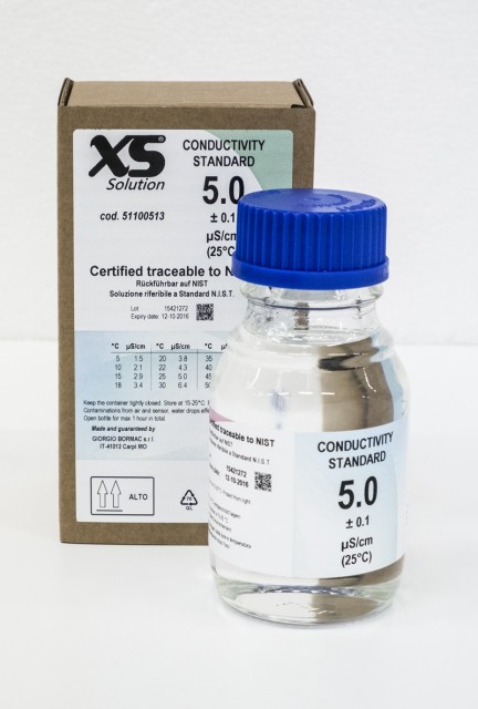 XS Conductivity Standard 5 µS/cm (25°C), DFM cert., 280 ml