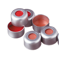 Al caps with septa PTFE / orange silicone 100pcs