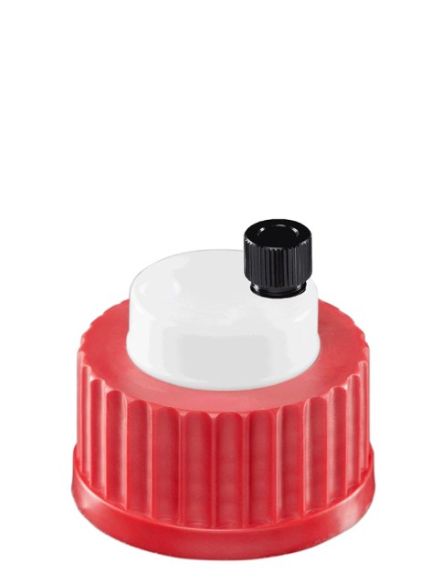 Waste VISION Safety Cap prep (1/4'') with 2 ports for GL45 bottles