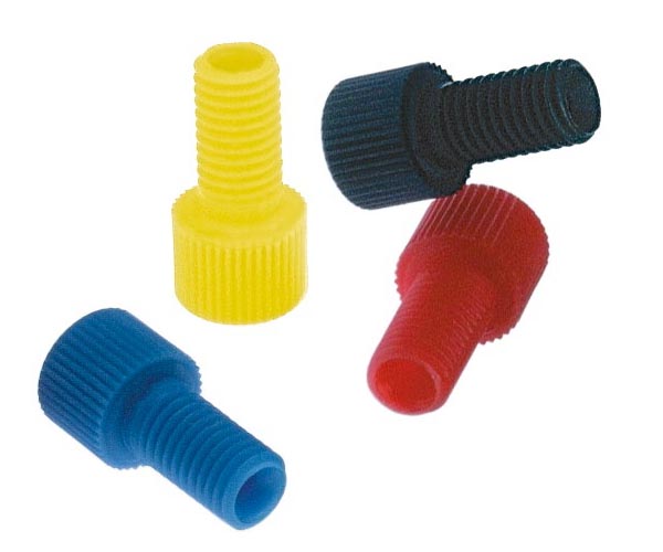 Nut, POM, flangeless 1/16'', 1/4''-28, white, 10/pkg