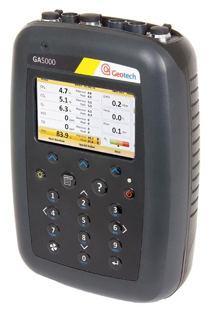 GA5000 analyser for measurement of CH4/CO2/O2/H2 (1000 ppm)/CO H2 comp.(2000 ppm)/ H2S (9999 ppm), bluetooth