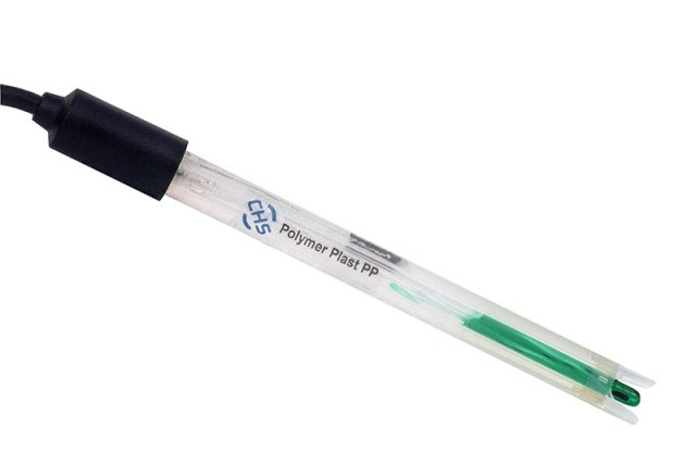 CHS Polymer Plast PP, laboratorní elektroda, diafragma ZrO2 a otevřený pór, NTC30, 1 m kabel DIN+4 mm banánek