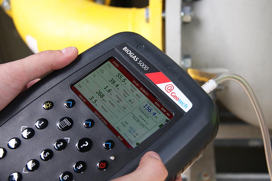 Biogas 5000 analyzer for measurement of CH4/CO2/O2/H2S (1000 ppm