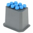 Blok pre 8 kónických skúmaviek 15 ml, 107 × 147 × 127 mm, priemer otvoru 17,3 mm, hĺbka 104,4 mm